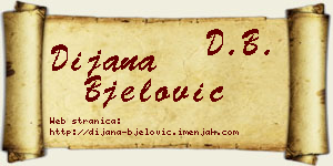 Dijana Bjelović vizit kartica
